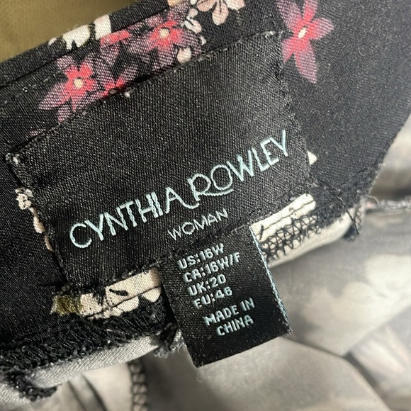 Cynthia Rowley Black Floral Pants - Picture 3 of 4